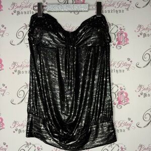 Dress sparkly sequins black grey silver sparkle glitter sexy mini dress tube y2k
